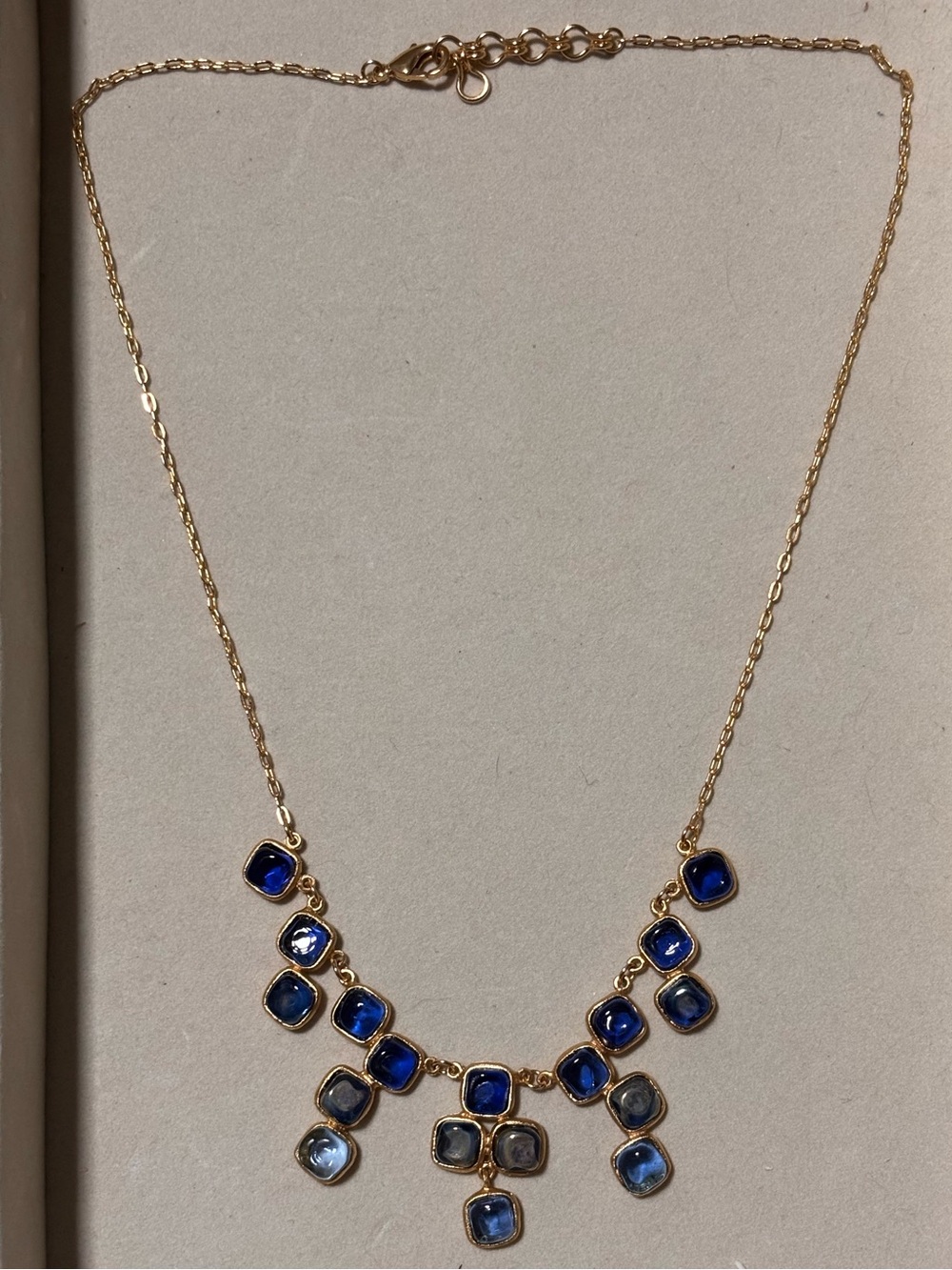 The Met Tess Gold-Tone Blue Multi-Stone Statement Necklace